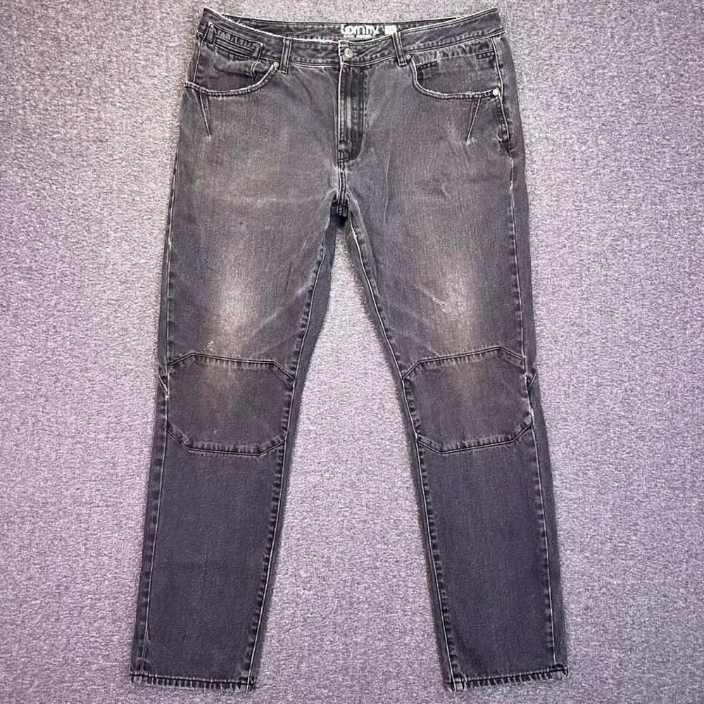 Born Fly Jeans Mens 39x32 Faded Black Streetwear Casual Reinforced Knee Denim
